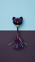 Plush cat teaser wand toy