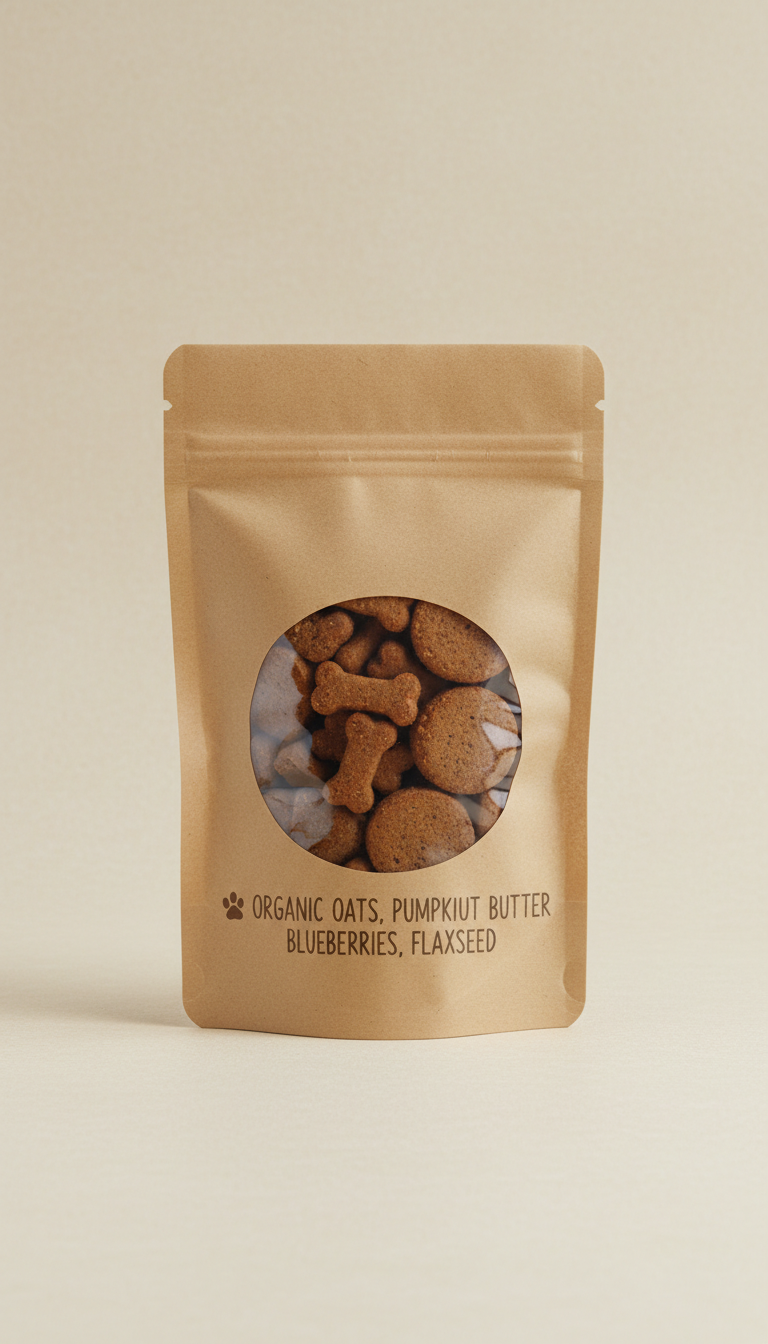Organic dog treats packaging