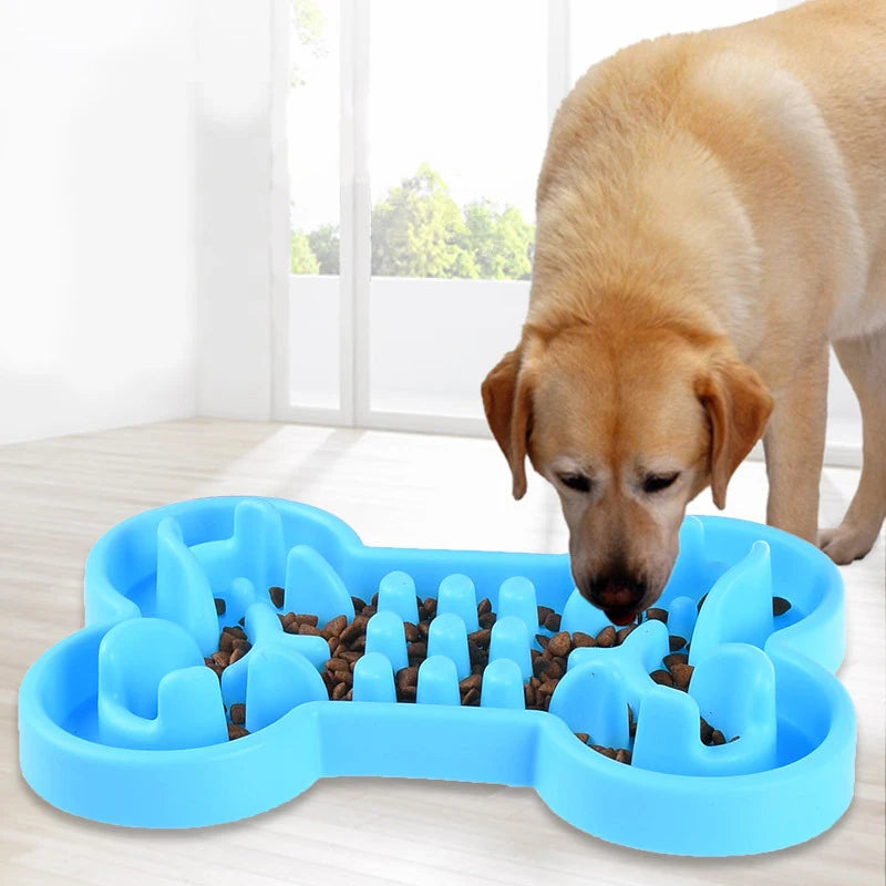 Soft Rubber Anti-Choke Travel Bowl - Slow Feeder for Cats & Dogs