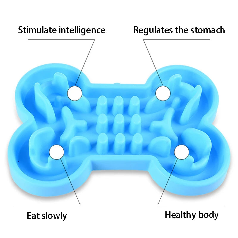 Soft Rubber Anti-Choke Travel Bowl - Slow Feeder for Cats & Dogs