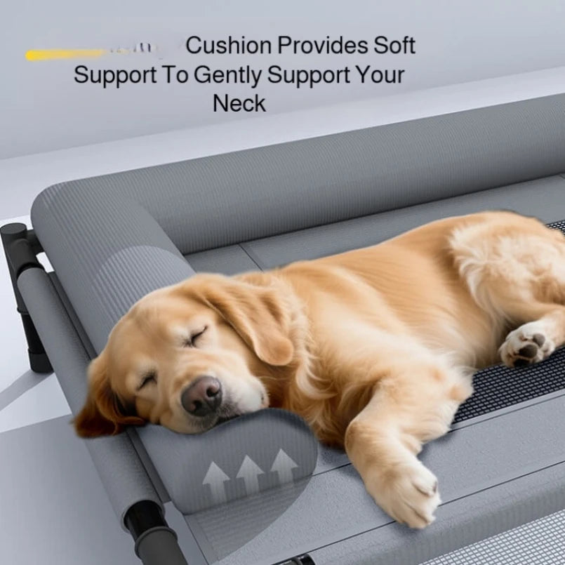 Elevated Breathable Mesh Pet Bed - Washable All-Season Pet Cot
