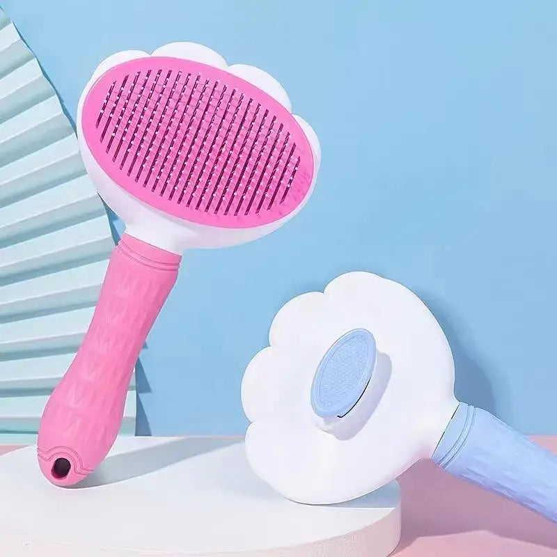 Pet Grooming Comb & Brush Set - Self-Cleaning Hair Remover for Dogs & Cats