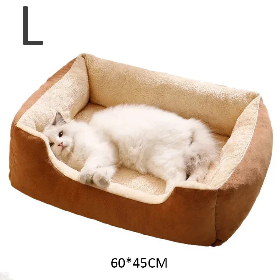 Cozy Basket Bed for Cats & Small Dogs - Soft Cushioned House