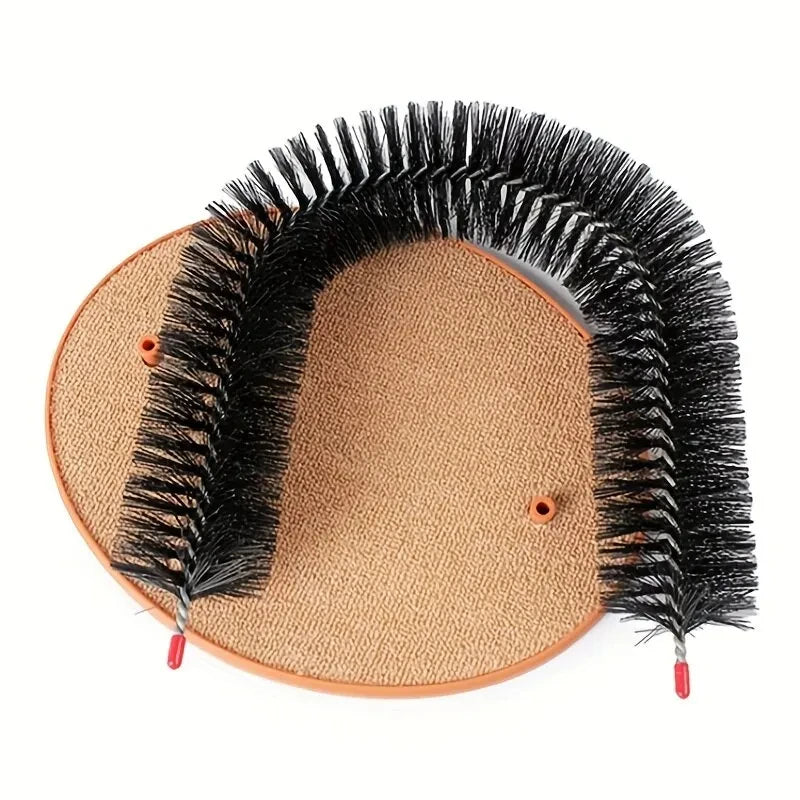 Cat Self-Groomer Arch - Corner Massage Brush with Scratch Pad