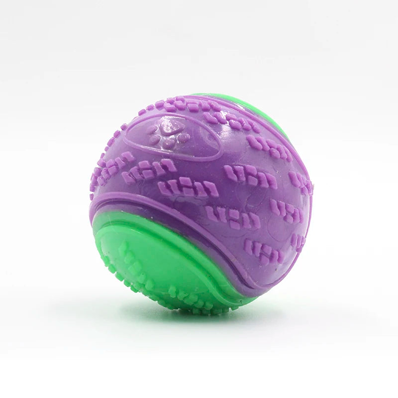 Soft TPR Squeaky Ball Toy - Teeth Cleaning & Bite Resistant Chew Toy for Dogs