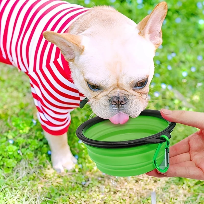 Collapsible Silicone Travel Bowl for Pets - Portable Outdoor Food & Water Bowl