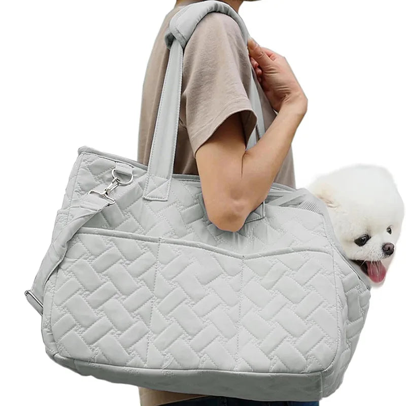 Portable Handheld Pet Travel Bag - Breathable Carrier for Small Dogs & Cats up to 6.5kg