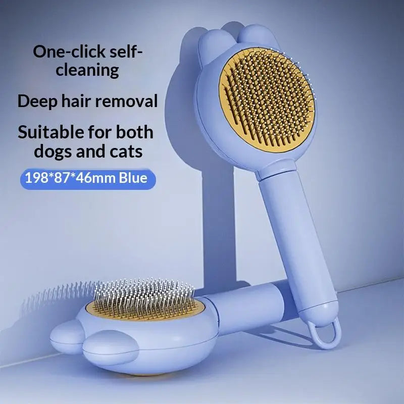 Pet Grooming Comb & Brush Set - Self-Cleaning Hair Remover for Dogs & Cats