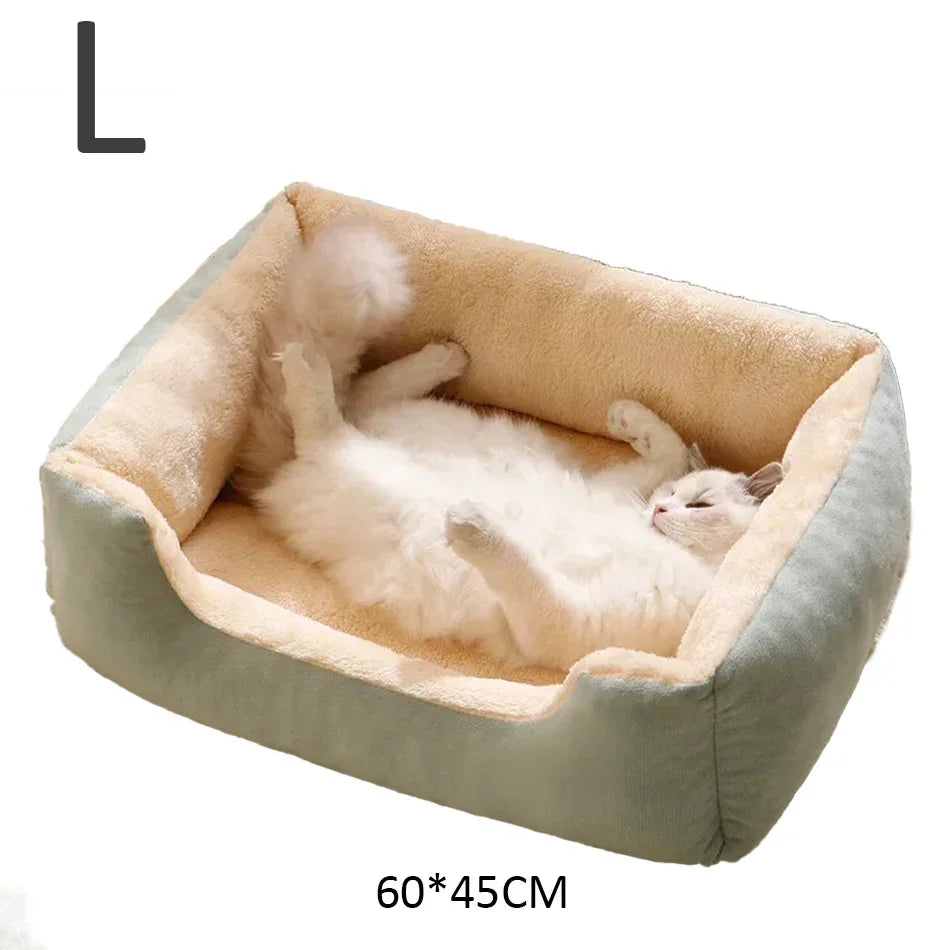 Cozy Basket Bed for Cats & Small Dogs - Soft Cushioned House