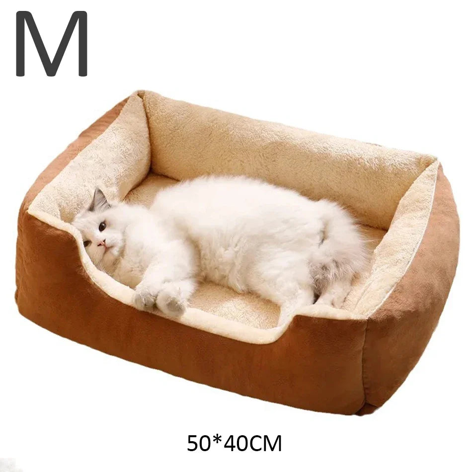Cozy Basket Bed for Cats & Small Dogs - Soft Cushioned House