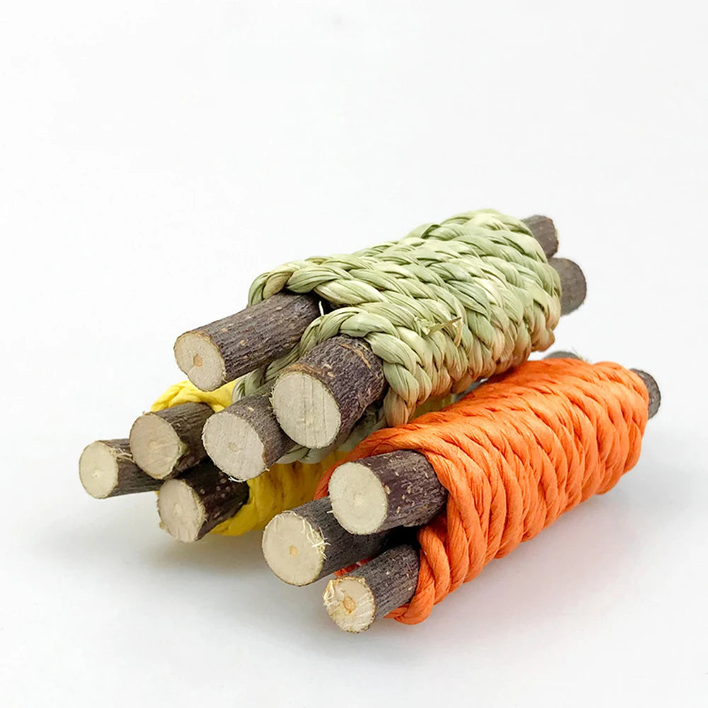 9-Piece Small Pet Chew Toy Set - Fun Grinding Toys for Rabbits & Hamsters
