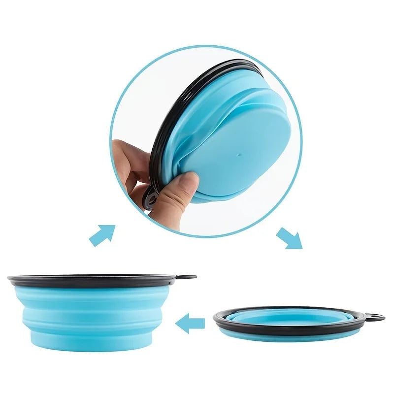 Collapsible Silicone Travel Bowl for Pets - Portable Outdoor Food & Water Bowl