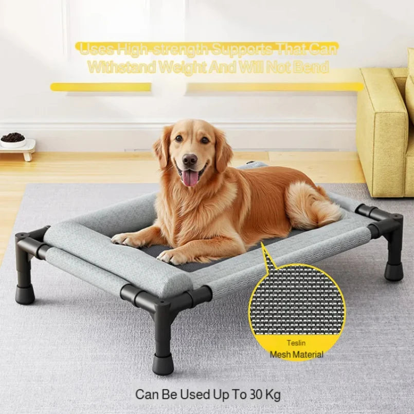 Elevated Breathable Mesh Pet Bed - Washable All-Season Pet Cot