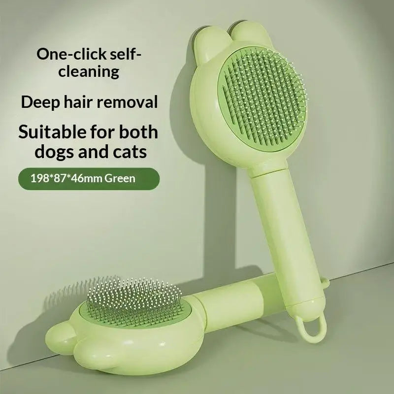 Pet Grooming Comb & Brush Set - Self-Cleaning Hair Remover for Dogs & Cats