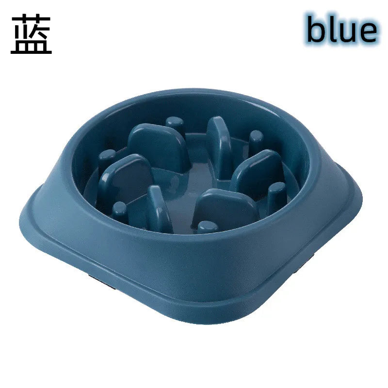Round Non-Slip Slow Feed Bowl for Cats & Dogs - Anti-Choking Design