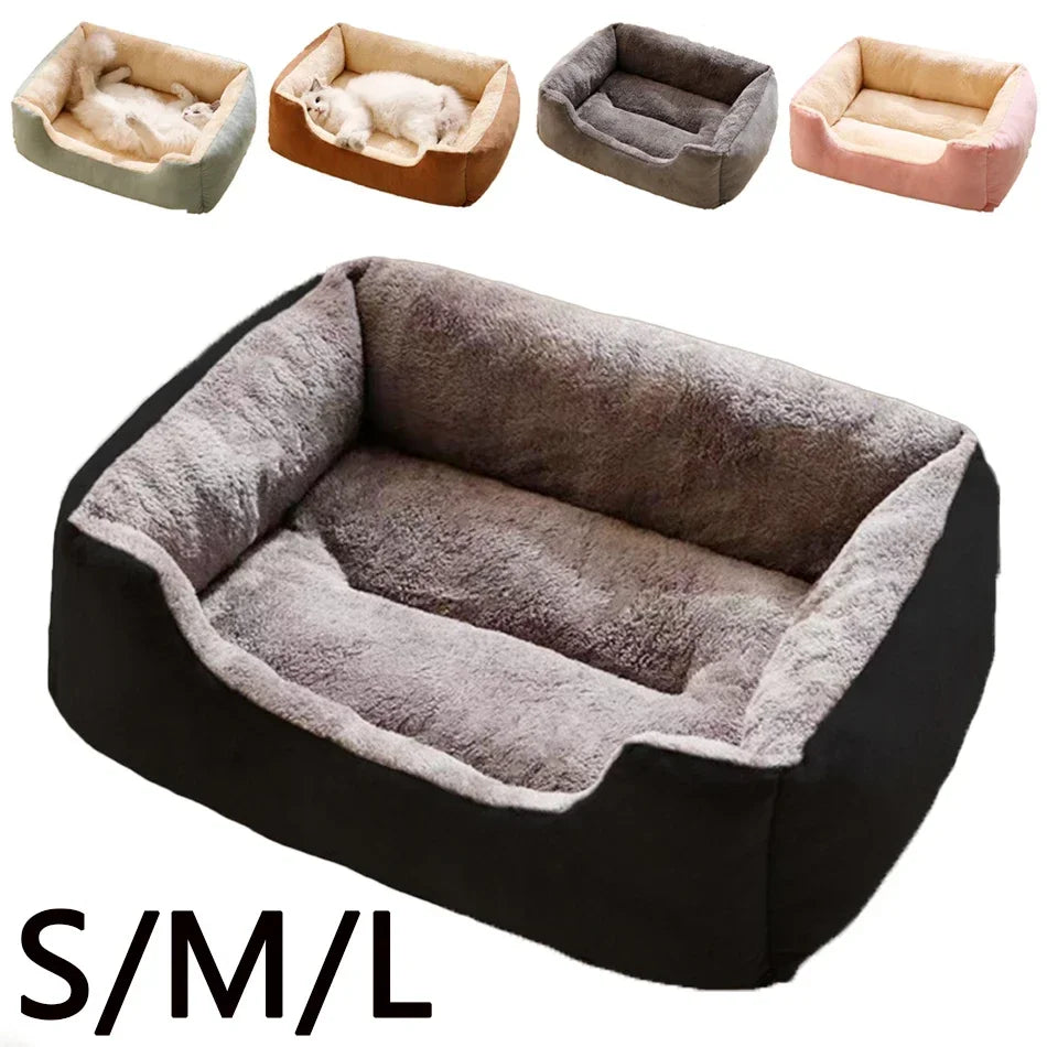Cozy Basket Bed for Cats & Small Dogs - Soft Cushioned House