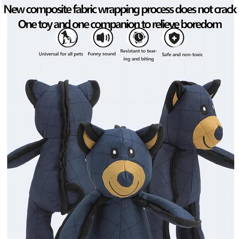Heavy-Duty Chew Toy for Dogs - Durable Squeaky Teddy Bear Toy for Large Breeds