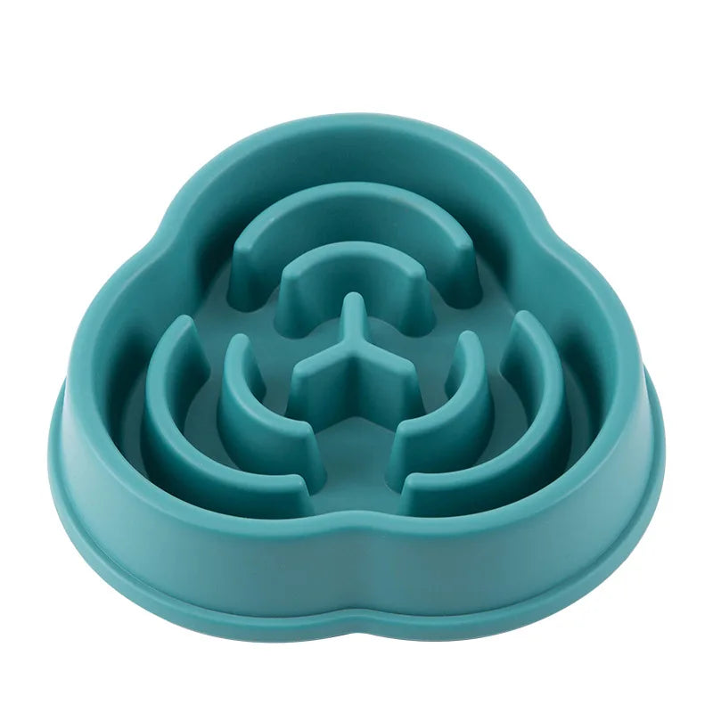 Round Non-Slip Slow Feed Bowl for Cats & Dogs - Anti-Choking Design