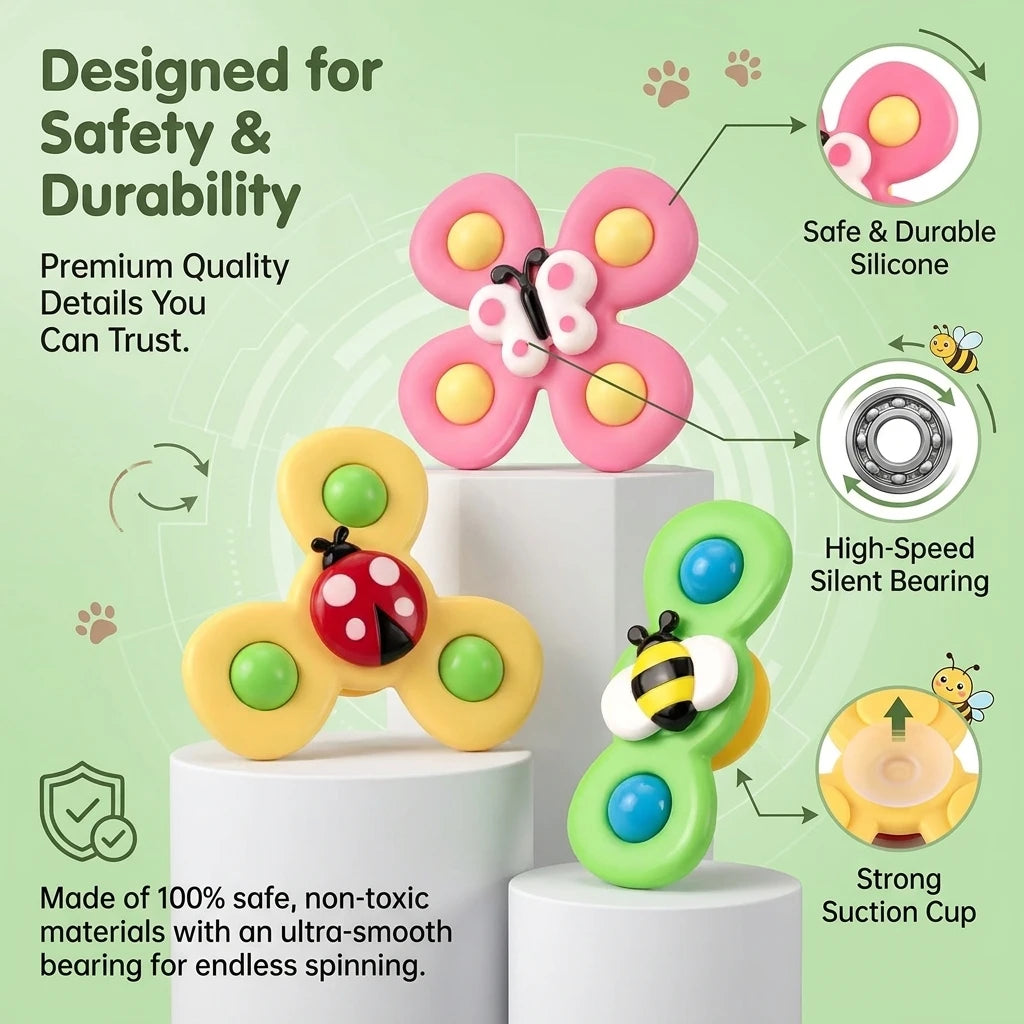 Suction Cup Windmill Cat Toy - Spinning Interactive Teaser