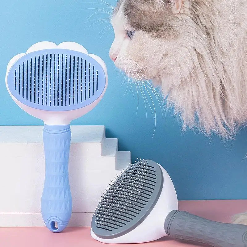 Pet Grooming Comb & Brush Set - Self-Cleaning Hair Remover for Dogs & Cats