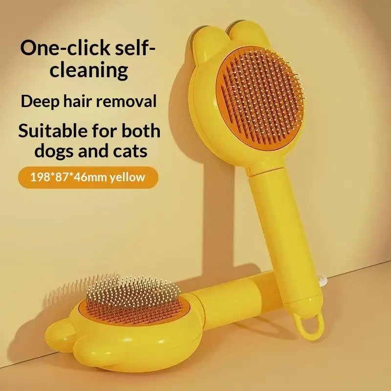 Pet Grooming Comb & Brush Set - Self-Cleaning Hair Remover for Dogs & Cats