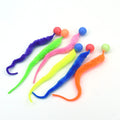 Bouncy Caterpillar Cat Toy - Colorful Elastic Tickle Ball