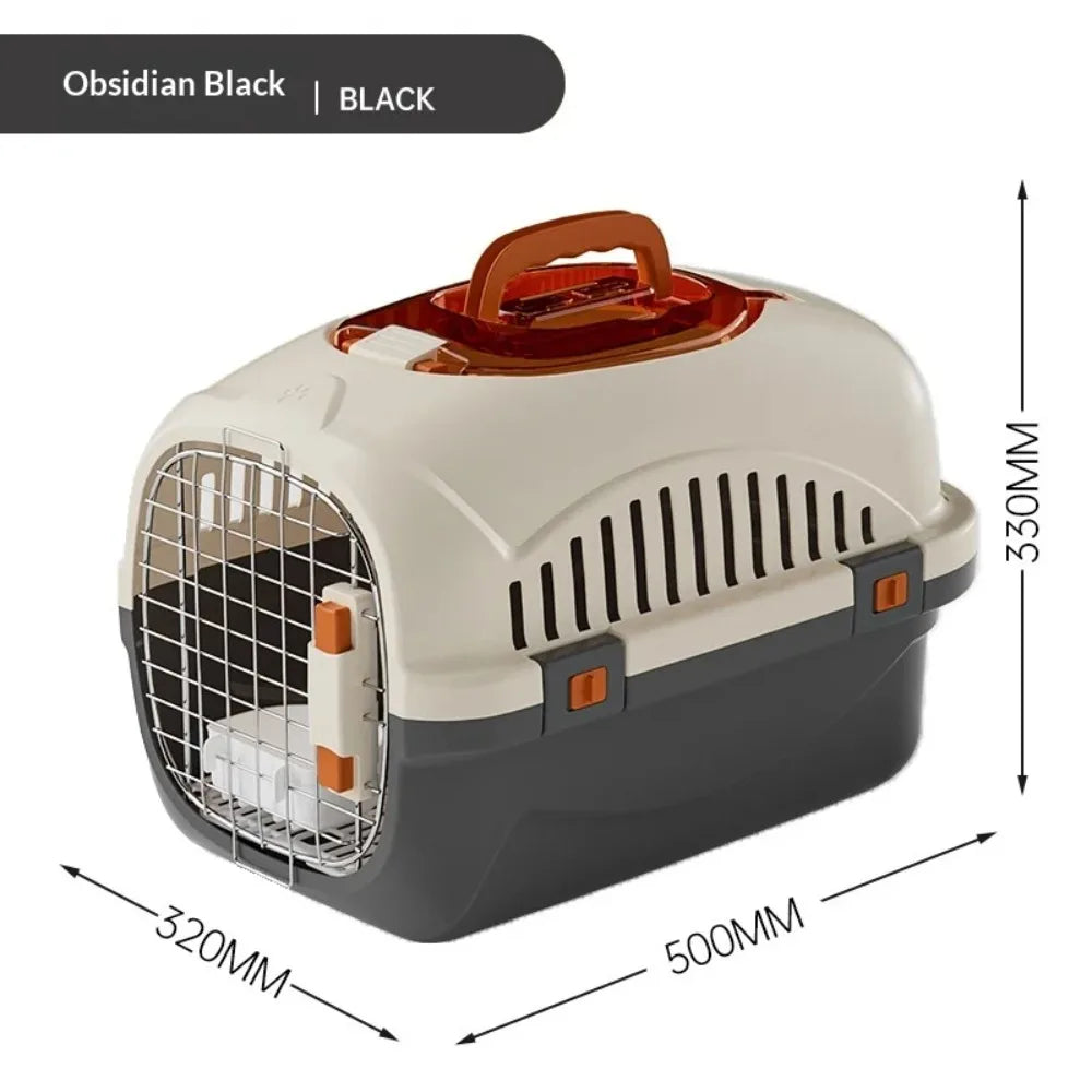 Airline-Approved Pet Travel Crate - Anti-Stress Carrier with Top Window