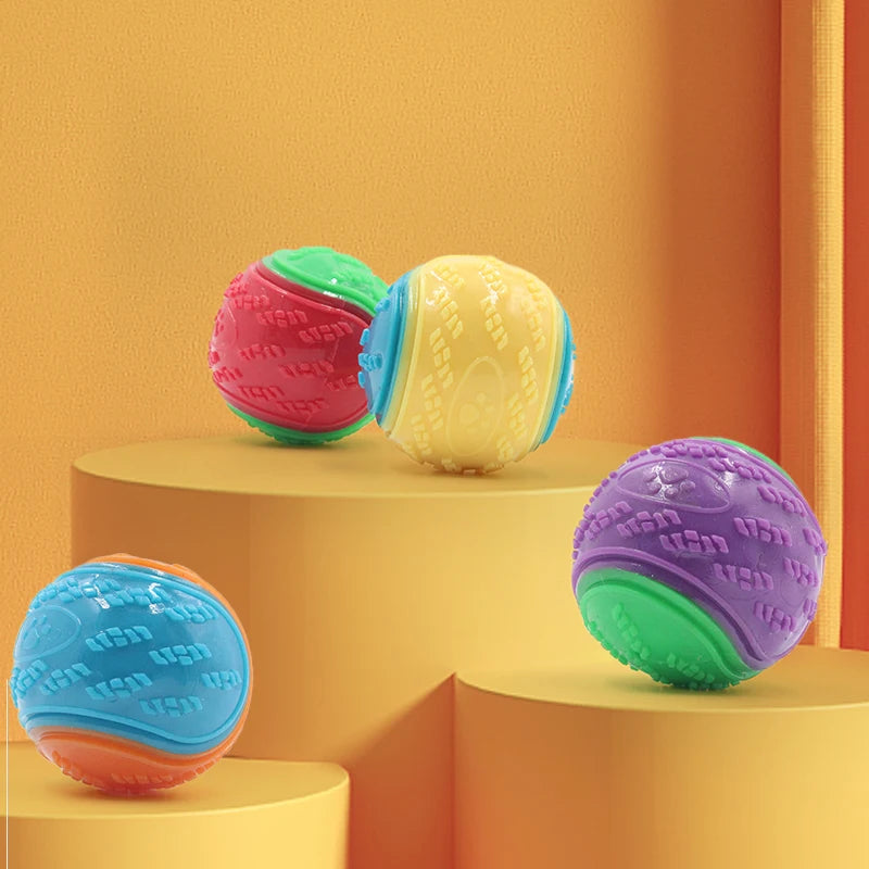 Soft TPR Squeaky Ball Toy - Teeth Cleaning & Bite Resistant Chew Toy for Dogs