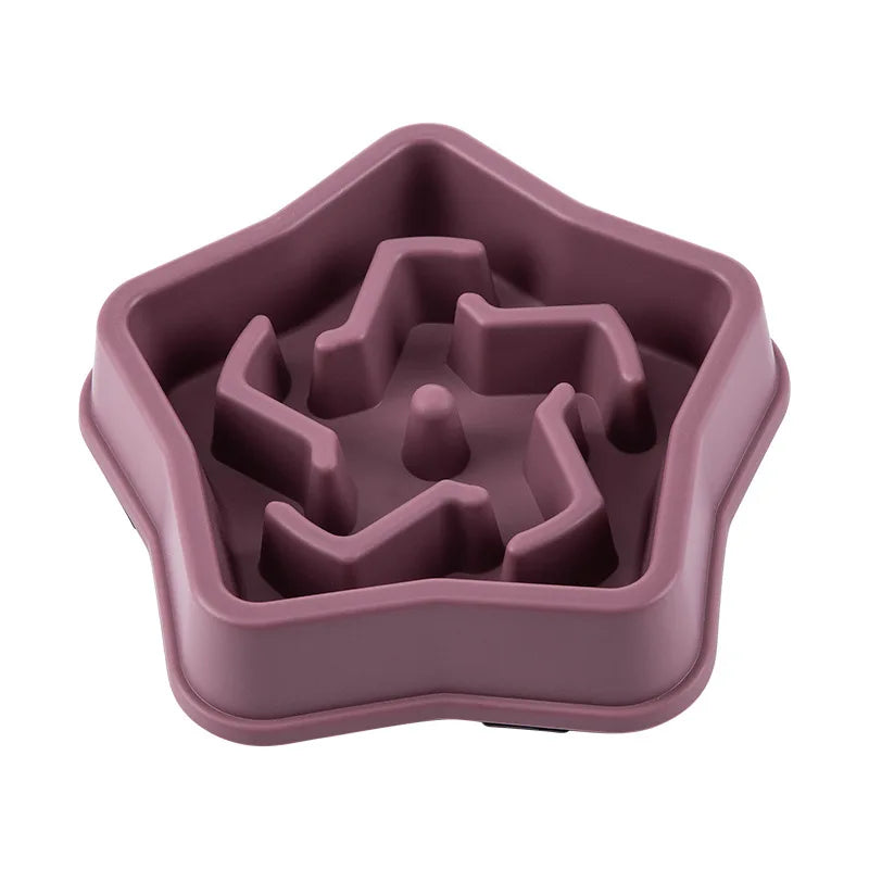 Round Non-Slip Slow Feed Bowl for Cats & Dogs - Anti-Choking Design