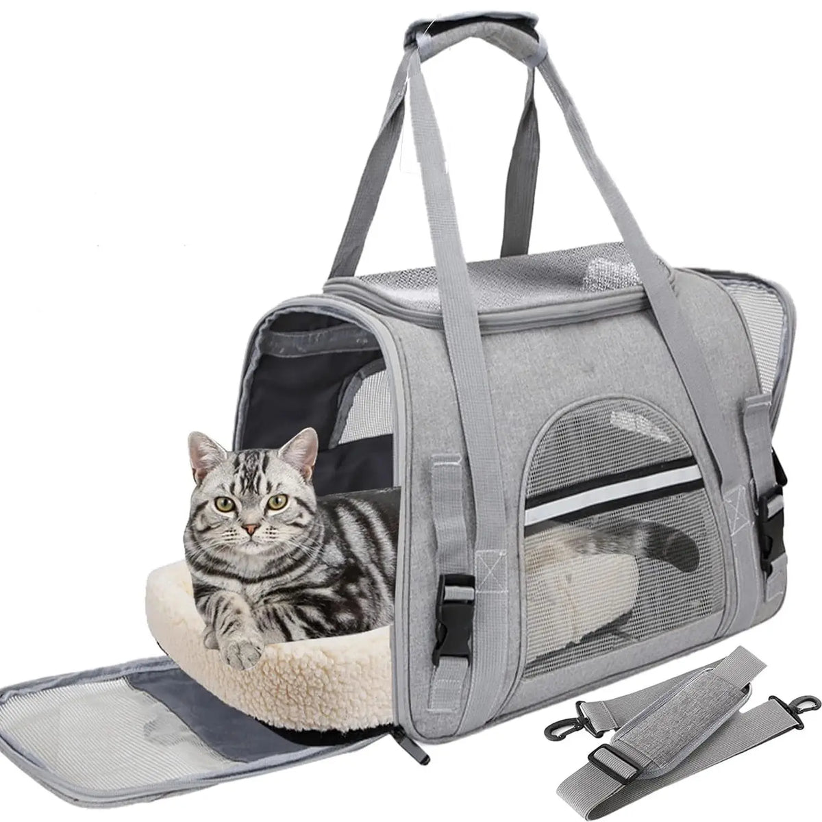 Soft Pet Carrier Bag - Airline Approved Travel Bag for Cats & Dogs up to 20 lbs