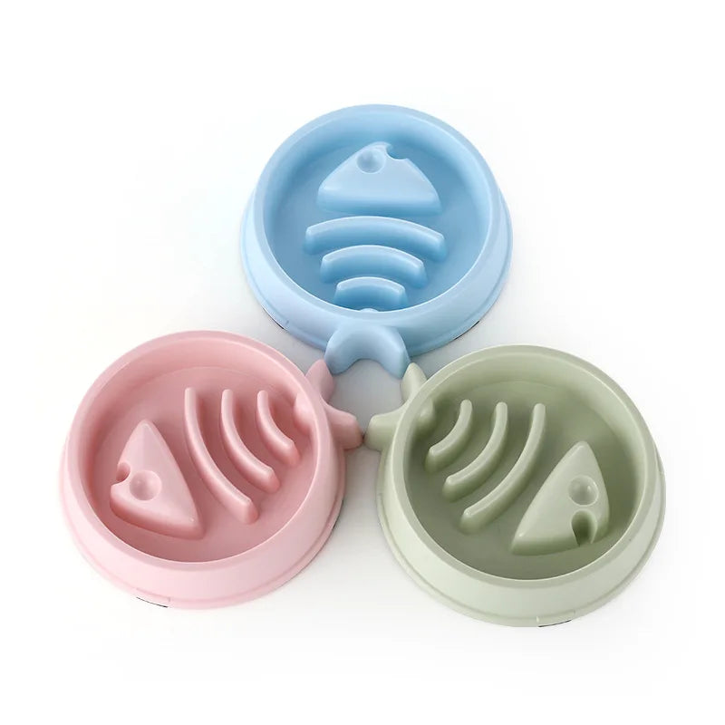 Round Non-Slip Slow Feed Bowl for Cats & Dogs - Anti-Choking Design