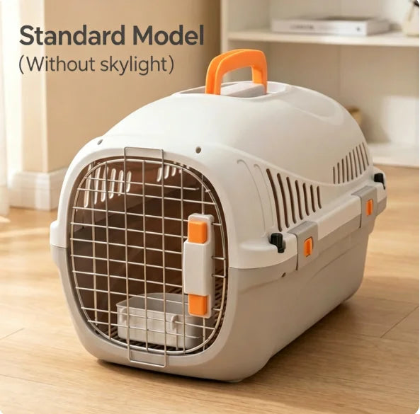 Airline-Approved Pet Travel Crate - Anti-Stress Carrier with Top Window
