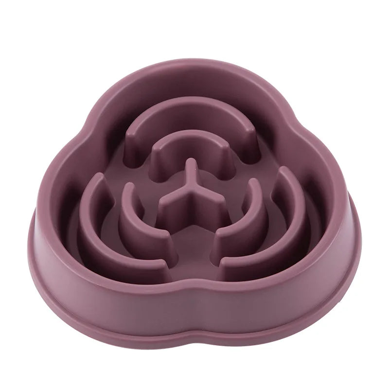 Round Non-Slip Slow Feed Bowl for Cats & Dogs - Anti-Choking Design