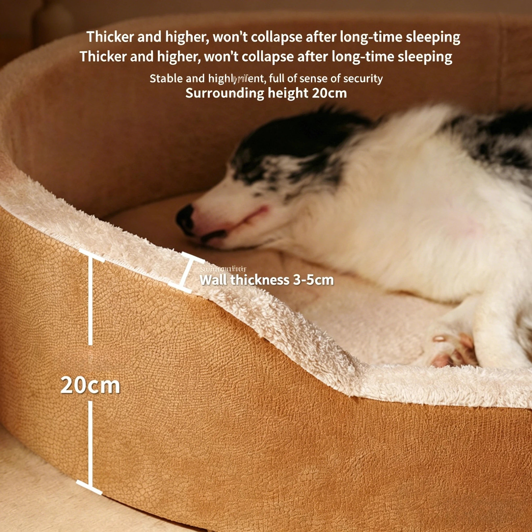 Medium Dog House Four Seasons Lychee Leather Pet Bed with Detachable Cushion