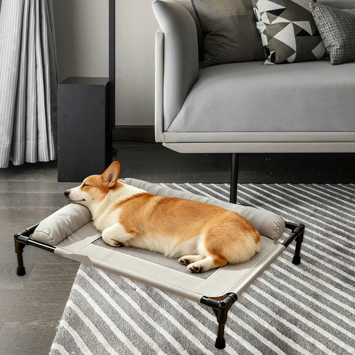 Elevated Metal Frame Pet Cot - Heavy-Duty Indoor/Outdoor Bed