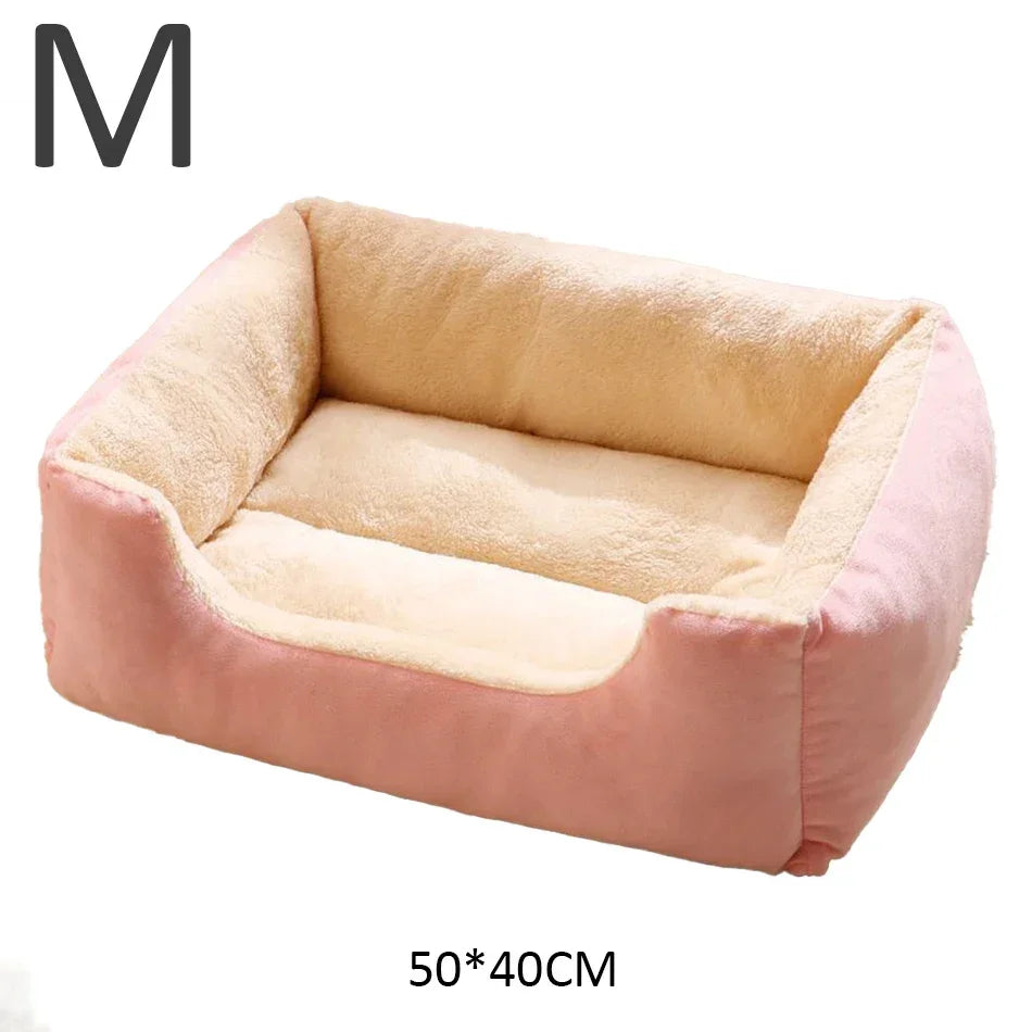 Cozy Basket Bed for Cats & Small Dogs - Soft Cushioned House