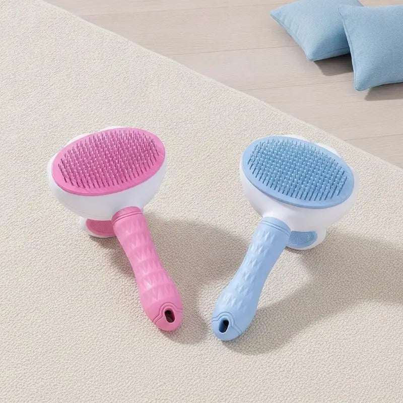 Pet Grooming Comb & Brush Set - Self-Cleaning Hair Remover for Dogs & Cats