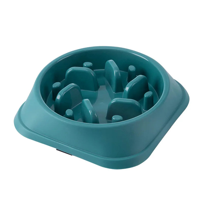 Round Non-Slip Slow Feed Bowl for Cats & Dogs - Anti-Choking Design