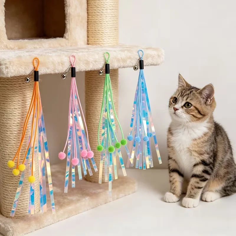Crinkle Plush Cat Toy Set - Bell Balls & Crepe Paper, 2-Pack