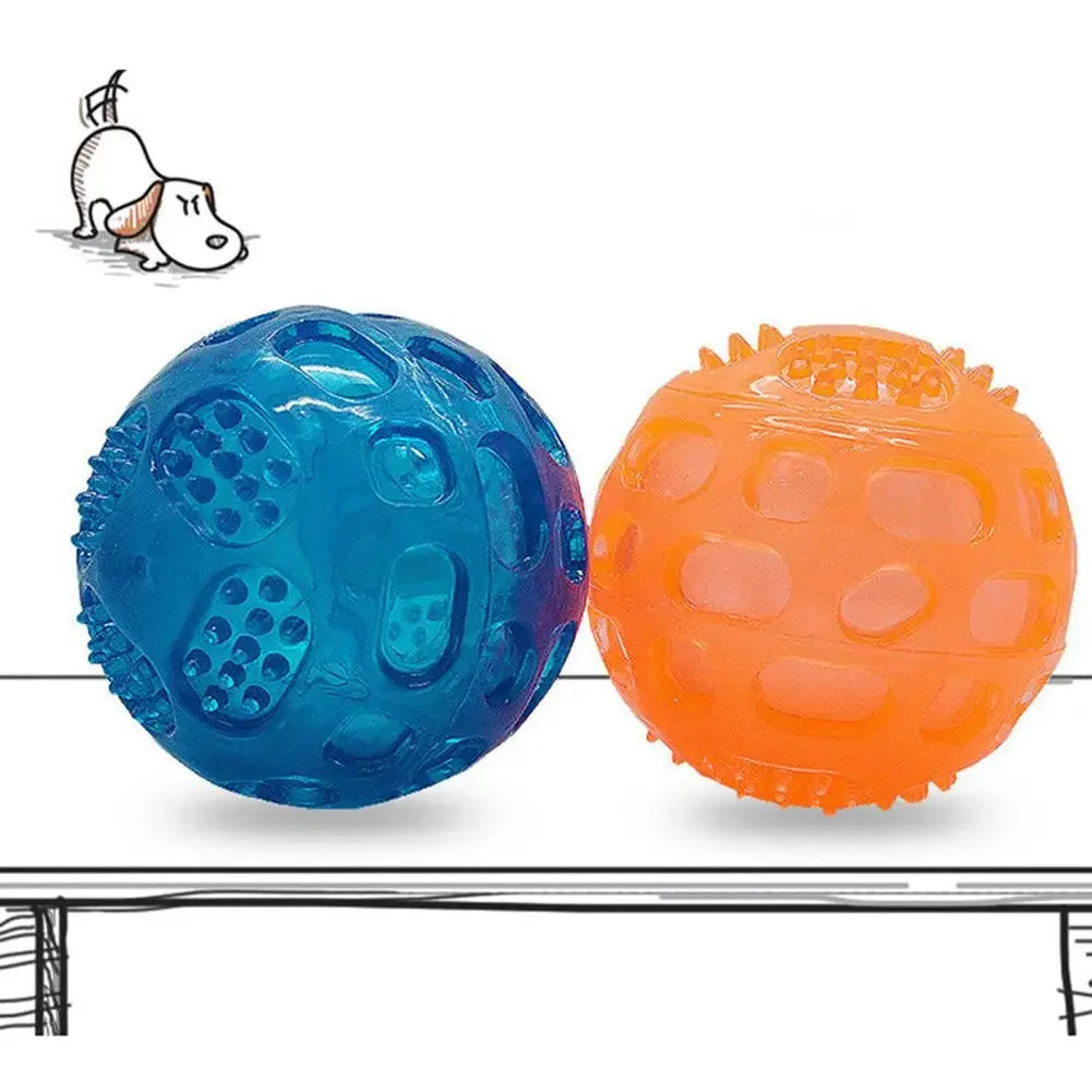 Interactive Anti-Bite Squeaky Ball Toy - Teeth Cleaning Chew Toy for Dogs