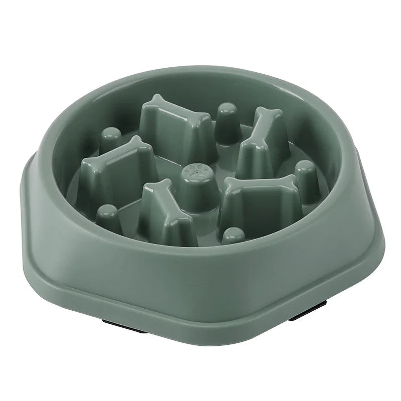 Round Non-Slip Slow Feed Bowl for Cats & Dogs - Anti-Choking Design