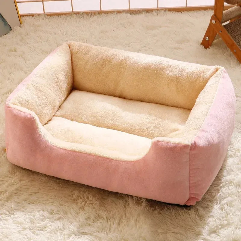 Basket Bed for Cats & Small Dogs - Cozy Winter Pet House
