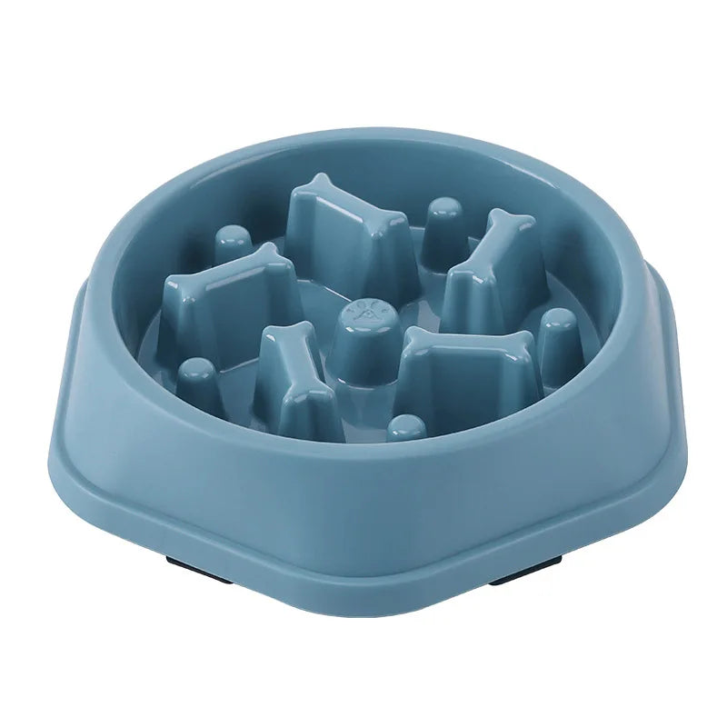 Round Non-Slip Slow Feed Bowl for Cats & Dogs - Anti-Choking Design