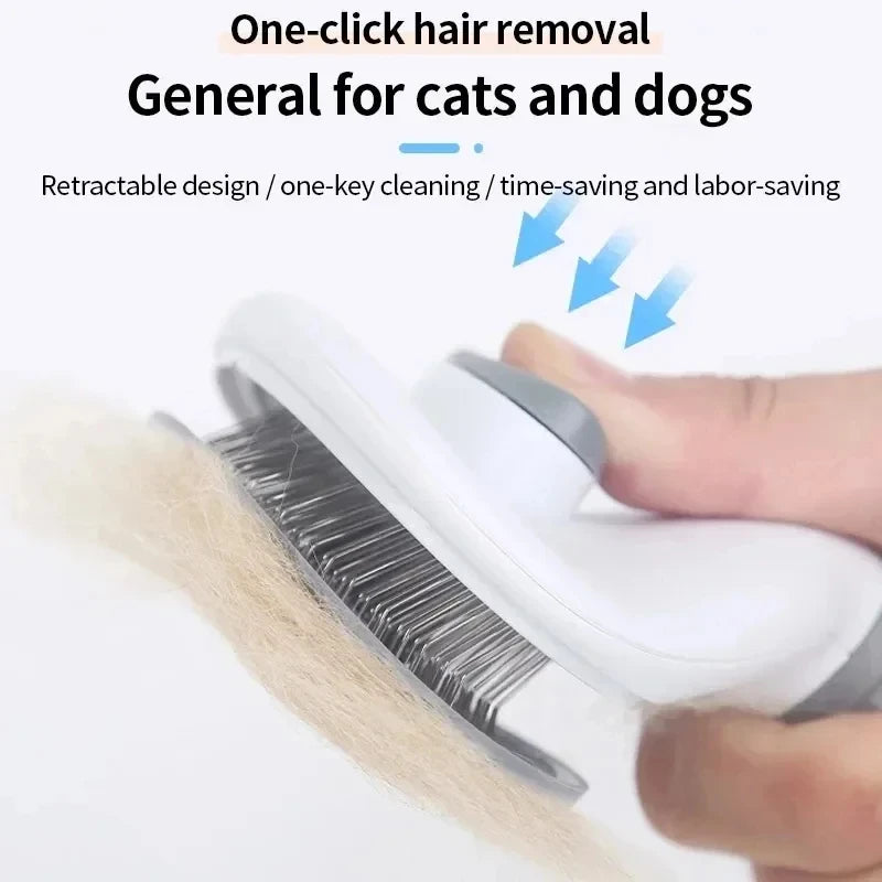 Self-Cleaning Pet Grooming Brush - Dematting Comb for Dogs & Cats