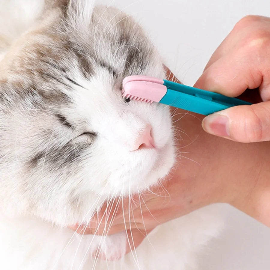 Tear Stain Remover Comb - Eye Cleaning Brush for Cats & Small Dogs