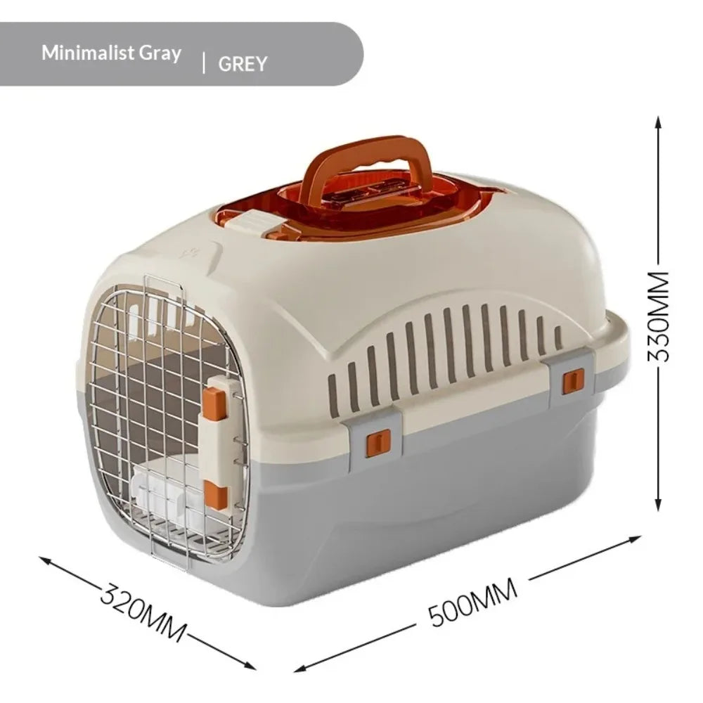 Airline-Approved Pet Travel Crate - Anti-Stress Carrier with Top Window