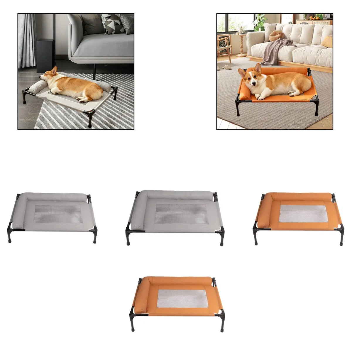 Elevated Metal Frame Pet Cot - Heavy-Duty Indoor/Outdoor Bed