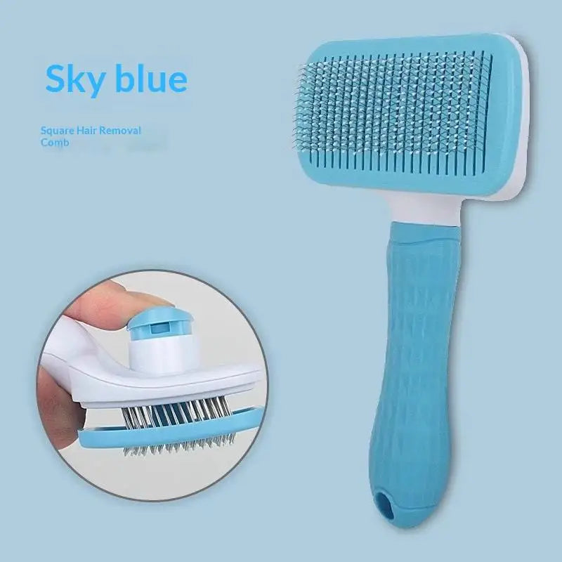 Pet Grooming Comb & Brush Set - Self-Cleaning Hair Remover for Dogs & Cats