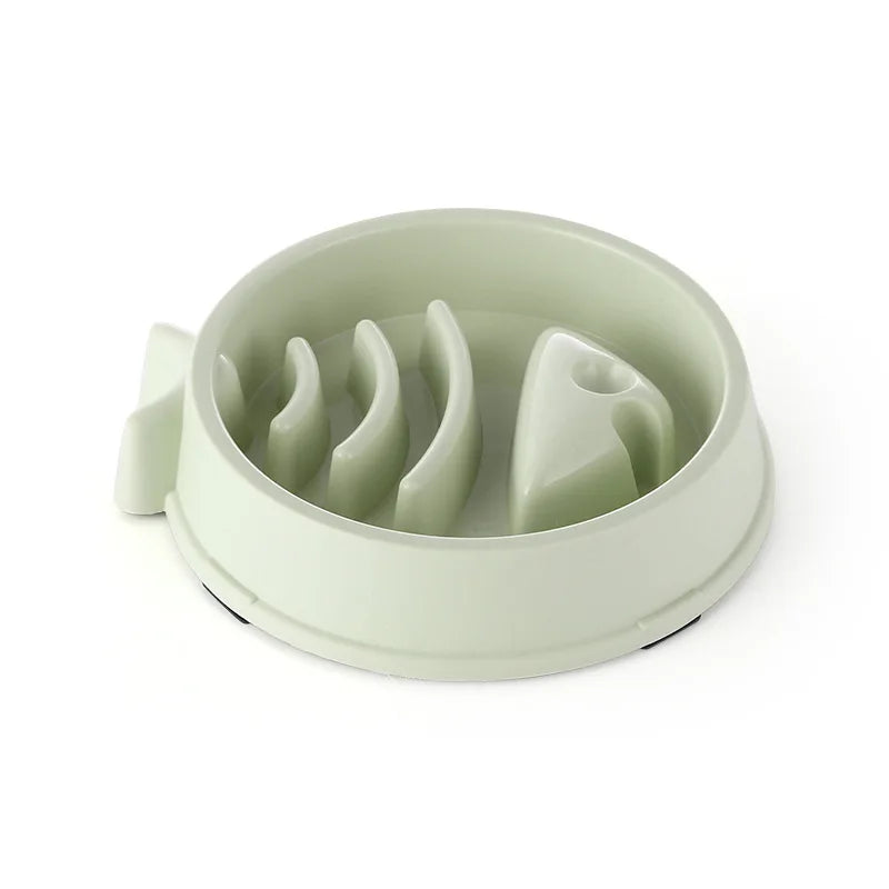 Round Non-Slip Slow Feed Bowl for Cats & Dogs - Anti-Choking Design