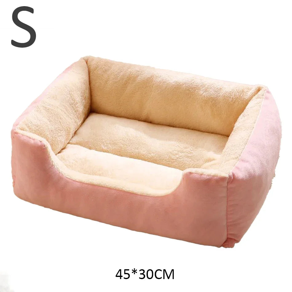 Cozy Basket Bed for Cats & Small Dogs - Soft Cushioned House